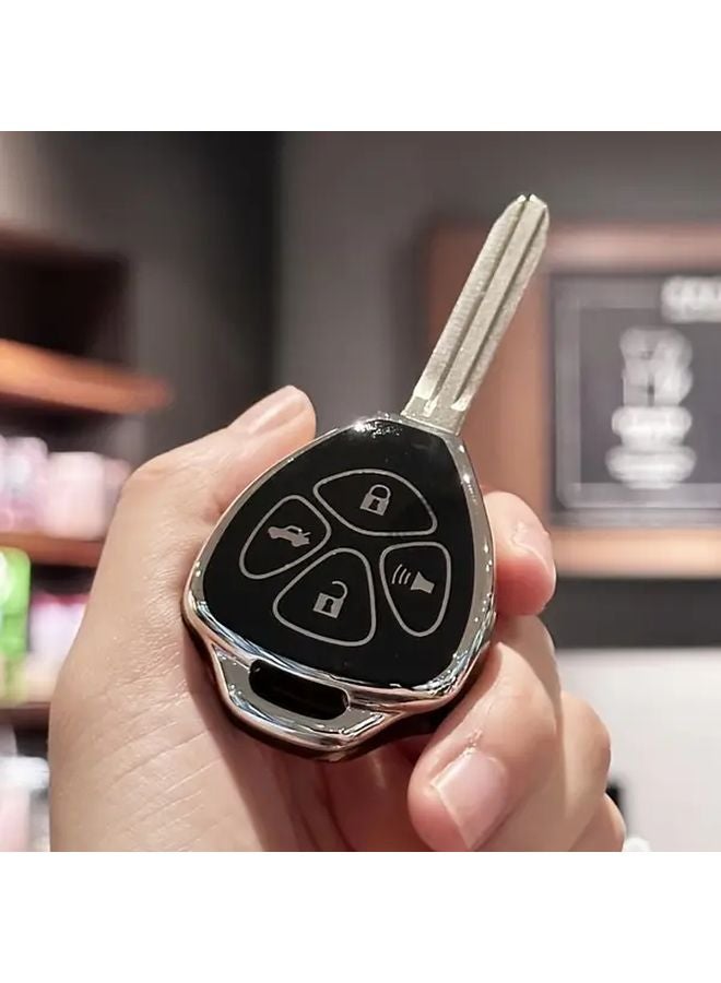 غطاء مفتاح TPU وردي مع سلسلة مفاتيح لسيارات تويوتا فينزا وكامري وكورولا وإكسسوارات مفاتيح السيارات الذكية - Image 4